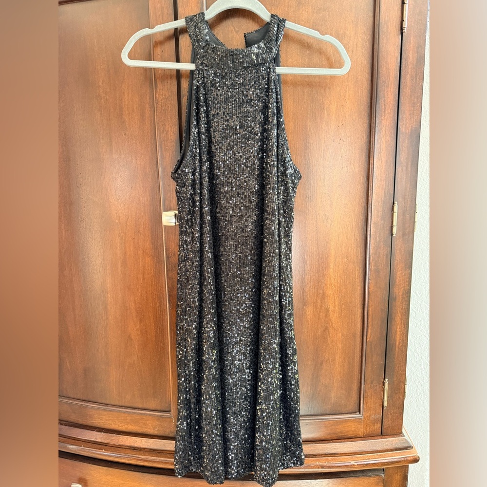 Elegant Black Sequin Dress
